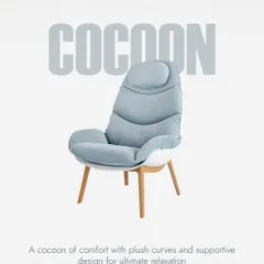 This lounge chair is designed to be a cocoon of comfort. The plush curves, supportive headrest, and modern silhouette make it the perfect spot for ultimate relaxation.