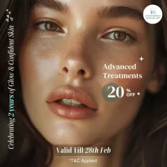 To celebrate our two-year anniversary, we offered 20% off on advanced treatments. Your glow is our biggest achievement, and these exclusive offers were our way of saying thank you.