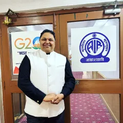A picture taken at the All India Radio office before a live show. My goal with these programs is to empower the common person, especially the less privileged, with essential legal knowledge.
