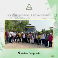 Our community gathered for a photo before heading out on our yoga excursion. These trips are about adventure, wellness, and making memories together.