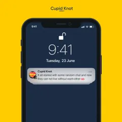 It all starts with a random chat. This notification is a reminder of how beautiful beginnings can lead to a lifetime of togetherness.