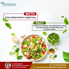 Many believe that only salads lead to weight loss, but this is a myth. A truly balanced meal that supports weight loss must include protein, healthy fats, and complex carbs to keep you full and nourished.