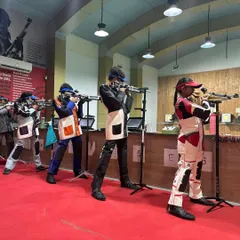 Look at the focus and precision. This line of my athletes during a training session at the club showcases the discipline and standardized technique I instill. Each shooter is in full gear, demonstrating the professional environment we maintain for serious practice.