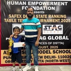 A proud moment for our U-9 player, Yuvaan Chauhan, as he receives his Bronze Medal at the Delhi State Ranking Tournament. We are dedicated to nurturing talent from the very beginning.