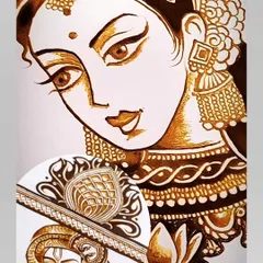 This detailed Radha Krishna piece is an example of the advanced figure work I practice and teach. Learning from masters helps me refine my own art, and I am thrilled to pass these skills on to my students.