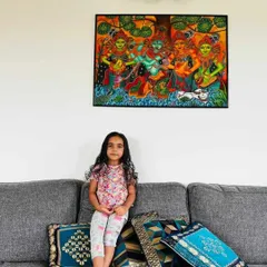 A happy customer from Sweden sent me this lovely photo of her daughter with the painting. It makes my heart full to see my art cherished by families across the world.