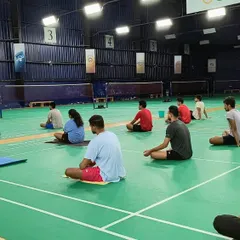 Our players participate in a group breathwork exercise. Through these conscious breathing techniques, athletes learn to regulate their nervous system, which is crucial for maintaining composure and endurance during high-pressure points in a game.