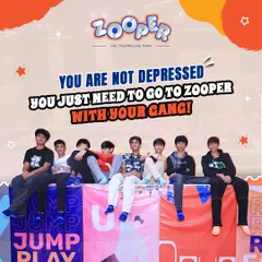 You're not depressed, you just need to go to Zooper with your gang. A group of friends chilling out after a fun session.
