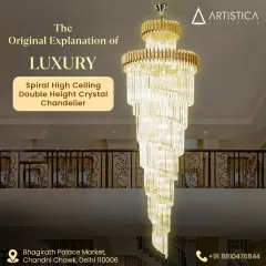 The spiral crystal chandelier is the epitome of luxury for high-ceiling spaces. Its cascading design is perfect for grand staircases and entryways, drawing the eye upward and filling the area with a dazzling display of light.