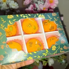 My 6-cavity mithai box, shown here holding beautiful Ladoo candles. The window allows customers to see the product inside, making it great for retail.