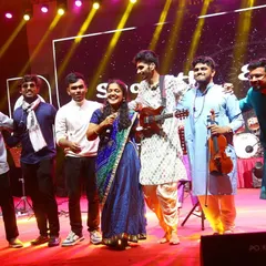 The whole band together on stage at IIT Madras's Saarang festival. This was a huge milestone for us, our first proshow, and we loved every minute of it.