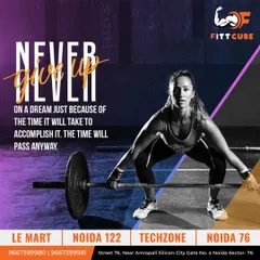 "Never give up on a dream just because of the time it will take." This motivational post encourages persistence, reminding you that every workout is a step closer to your goal.