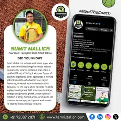 Meet Sumit Mallick, our Head Coach at Springfield World School, Vidisha. A national-level player and certified ITF and AITA coach with over 7 years of experience, he specializes in developing intermediate and advanced players.