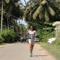 The final leg of a triathlon, the 21.1km run. This is where your nutrition and endurance are truly tested, especially in the heat. I'm shown here on the course, focused on my execution, managing my hydration, and pushing through to the finish.