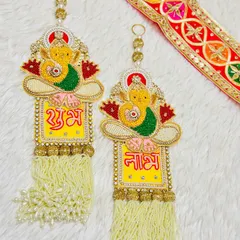 Celebrate Diwali with these Ganesha-themed Shubh Labh latkans, handcrafted to bring blessings and prosperity to your home.