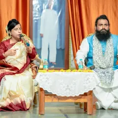 Maa Aditiji addresses the students during a Satsang. We use these sessions to share timeless Vedic stories and practical wisdom, making ancient knowledge relevant and engaging for young minds today.