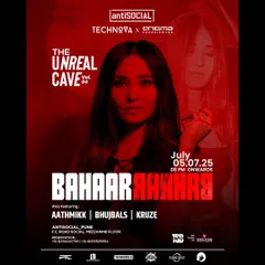 The poster for 'The Unreal Cave' at Antisocial, Pune. It was great to be back in Pune after a long time, bringing some ballistic energy to one of my favorite venues.
