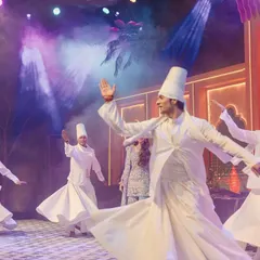 The 'Midnight Marrakesh' event came alive with soulful performances, including these mesmerizing whirling dervishes. Entertainment is a key part of the vibe, and we ensure the decor provides the perfect stage for it.