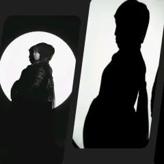 A collage of artistic silhouette and black and white portraits. This shows how we can play with light and shadow to create dramatic and emotional images.