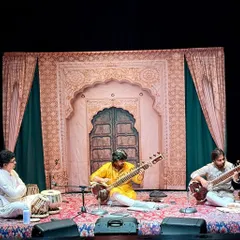 Another angle from our jugalbandi performance in Phoenix. The setup here is traditional, with us seated on the floor, which helps create an authentic and grounded musical atmosphere.