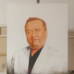 This is the underpainting stage for the portrait of Mr. Dinesh Lakhani. Here, I've established the basic likeness and tones before moving on to the final details and background.