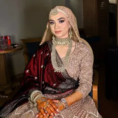 My pretty Walima bride. This look is elegant and modest, with a focus on flawless skin and defined eyes that are beautifully framed by her hijab.