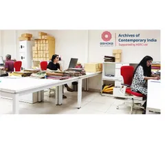 The processing room at the Archives of Contemporary India, where archivists sort, arrange, and describe historical documents. This meticulous work is what makes archival collections accessible and usable for academic research.
