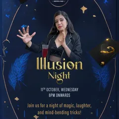 A poster for my Illusion Night at Ditas, where I perform world class magic right at your dinner table. You never know who might be at the next table!