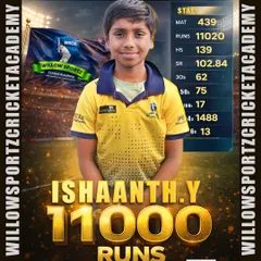 We don't just coach for a season; we build careers. Celebrating Ishaanth's incredible milestone of 11,000 runs is a proud moment for us. It shows the results of long-term, consistent training and discipline from a young age at our academy.