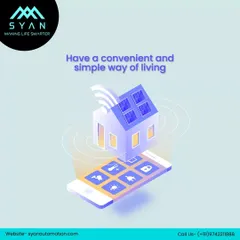 I offer a convenient and simple way of living. This graphic illustrates the core concept: your entire home, from lights to locks, managed through a single, user-friendly mobile app.