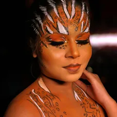 Unleash your inner tiger. A powerful and creative fantasy makeup look created by one of my talented students.