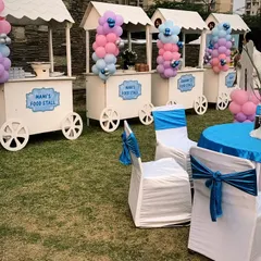 I love creating themed parties for kids! For this birthday, I designed 'Frozen' movie-themed food stalls and decor, making the celebration extra special for the little ones.