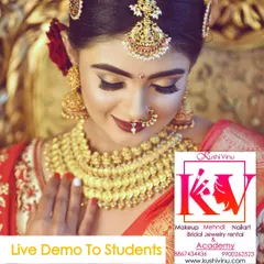 The final result of a live demo on natural HD makeup. I teach how to make the skin look flawless yet natural, a very important skill for any professional makeup artist in Mysore.