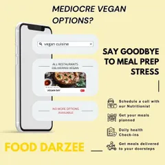 Tired of mediocre vegan options? Say goodbye to meal prep stress. We offer personalized vegan meal plans with daily health check-ins and doorstep delivery, so you never have to compromise.