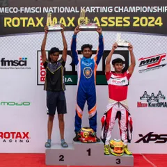 Our driver Hunner Singh proudly takes the P2 trophy at the 2024 Rotax Max Round 2. His performance, moving from P5 in the prefinals to a podium finish, showcases the resilience we instill in our racers.
