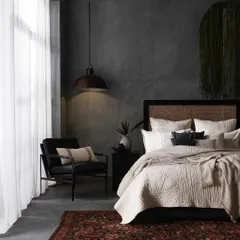 This shot for a home living brand showcases my ability to create a rich, moody atmosphere that feels both aspirational and attainable. By carefully balancing light and shadow, we highlighted the textures of the bedding, rug, and furniture to build a complete, inviting bedroom scene.