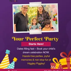 Your perfect party starts here. This graphic reminds parents that our dates fill up fast and encourages them to book their child's dream celebration with us.