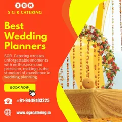 A vibrant yellow and orange floral archway, perfect for a Haldi ceremony or a colorful wedding entrance. Our team uses fresh flowers and creative designs to bring energy and beauty to your event spaces.