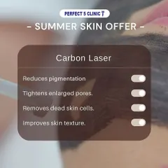Our Carbon Laser treatment is an excellent way to get your skin summer-ready. It effectively reduces pigmentation, tightens enlarged pores, removes dead skin cells, and improves overall skin texture.