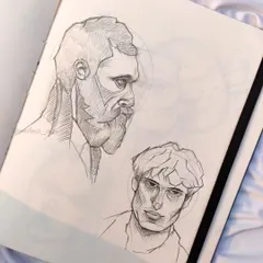 Some character studies in my sketchbook. I enjoy practicing different face shapes and styles, from realistic to more stylized.