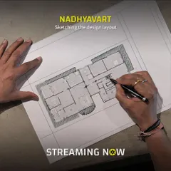 The journey of 'Nadhyavart' started here, with a hand-drawn sketch of the design layout. This initial plan is where I map out the flow and connection between spaces, laying the foundation for the entire project.