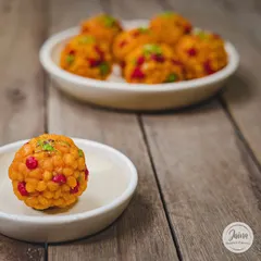 My Jodhpuri Laddoo is a must-try. It's a Rajasthani specialty that is bursting with flavour and has a wonderful texture.