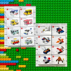 I have a wide variety of miniature building block sets, including city vehicles and space explorer themes.