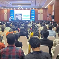 Addressing a packed hall of medical professionals. My goal is to contribute to the growing body of knowledge in sports rehabilitation and help raise the standard of care across India.