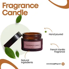 Who doesn’t like a little fragrance to light up their day? Our hand-poured French Vanilla fragrance candle is made with natural ingredients and is a popular choice for custom hampers.
