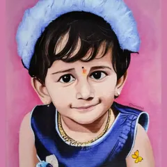 Titled 'Innocence', this is a 12"x16" commissioned acrylic painting on canvas. I used a grid system to ensure proportions were perfect and focused on the soft features and bright eyes to capture the child's gentle nature.