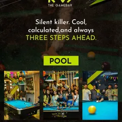 We're a gamebar for a reason. Rack 'em up at our pool tables, where the vibe is always cool, calculated, and three steps ahead of the competition.