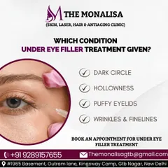 Under-eye filler treatment is an excellent solution for several concerns. We use it to address dark circles, hollowness, puffy eyelids, and fine lines, restoring a refreshed and youthful appearance to the eye area.