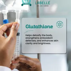 One of our key ingredients is Glutathione, a powerful antioxidant. This nutrient is essential for detoxifying the body, strengthening your natural defenses, and improving skin clarity for a brighter, more even complexion.