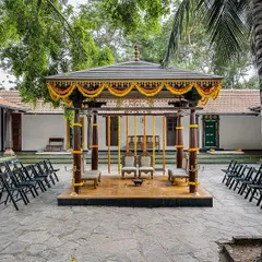 The Atithishala Mandap, an intimate courtyard space perfect for Haldi, Mehendi, or smaller, close-knit ceremonies, showcasing traditional architecture.